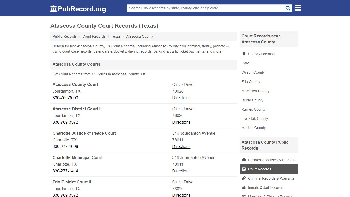 Atascosa County Court Records (Texas) - Free Public Records Search